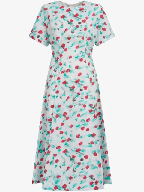 Marni painterly-print cotton midi dress