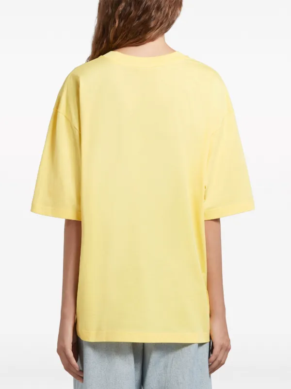 Marni logo-print Cotton T-shirt | Yellow | FARFETCH