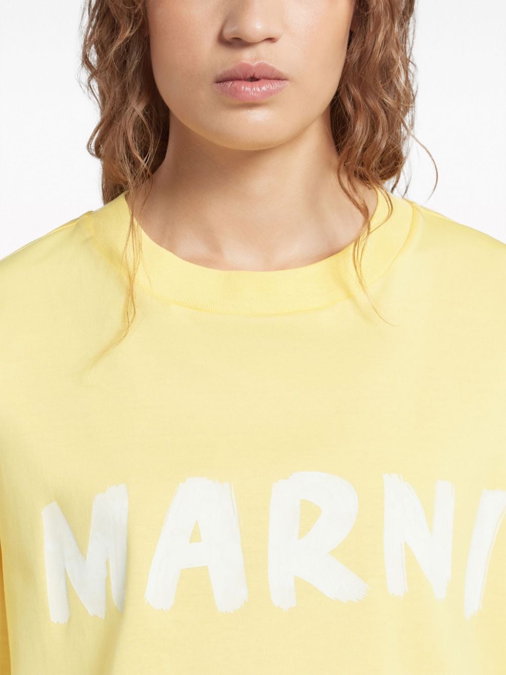 Marni T-shirt met logoprint Geel
