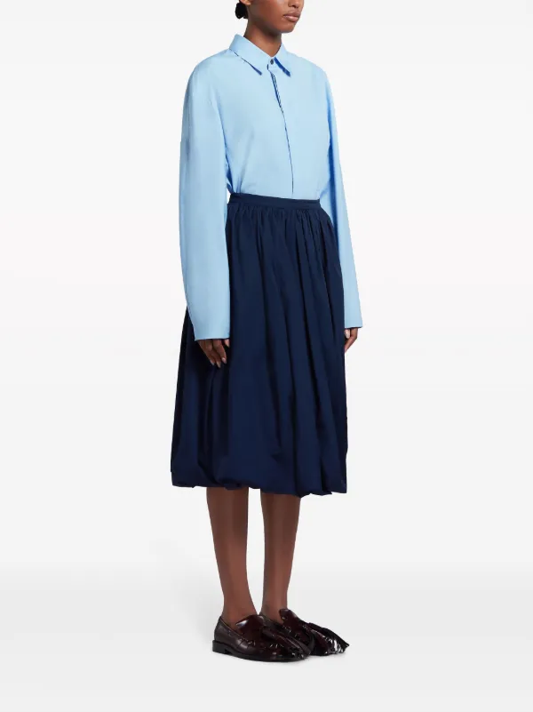円高還元 クロップド Marni シャツ JP FARFETCH | ブルー | トップス