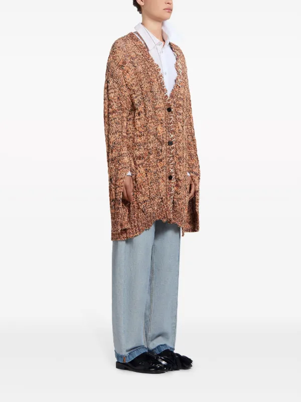 Marni Asymmetric striped-pattern Shirt | Blue | FARFETCH CA