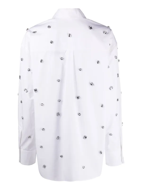 Tシャツ・カットソー SPORTMAX WHITE ORGANZA ACINO1234 TOP Áo nữ - White Long Sleeves Organza Shirt