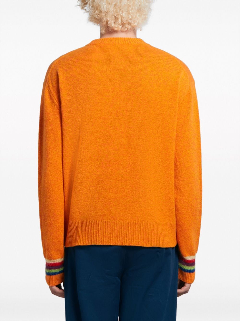Shop Marni Intarsia-knit Wool Blend Jumper In Orange