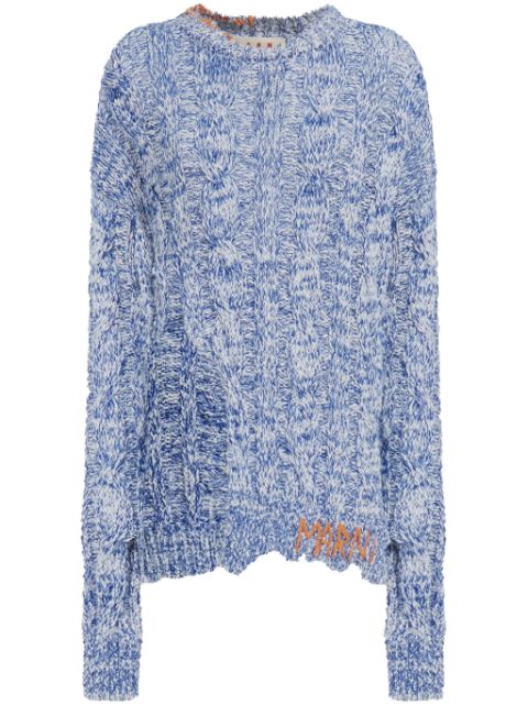 Marni distressed marl-knit jumper Women