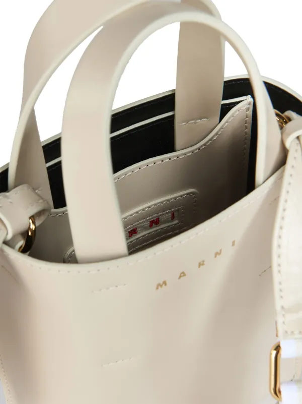 MARNI マルニ Museo Nano Tote Bag トートバッグ Museo Nano Bag in brown and black leather | Marni
