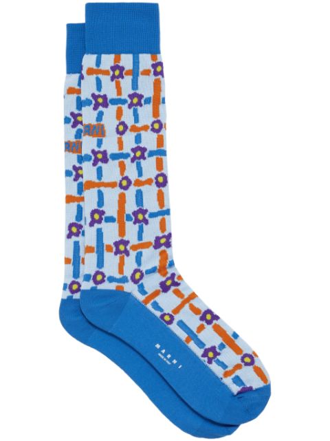 Marni floral-intarsia ankle socks