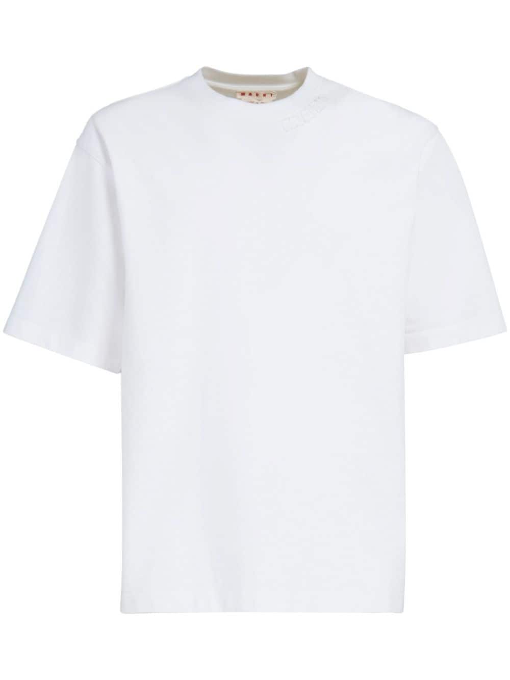 Marni logo-patch cotton T-shirt - White