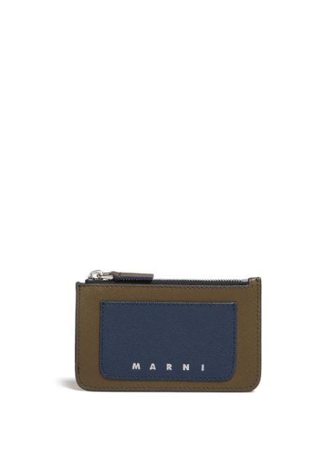 Marni logo-print leather cardholder Men