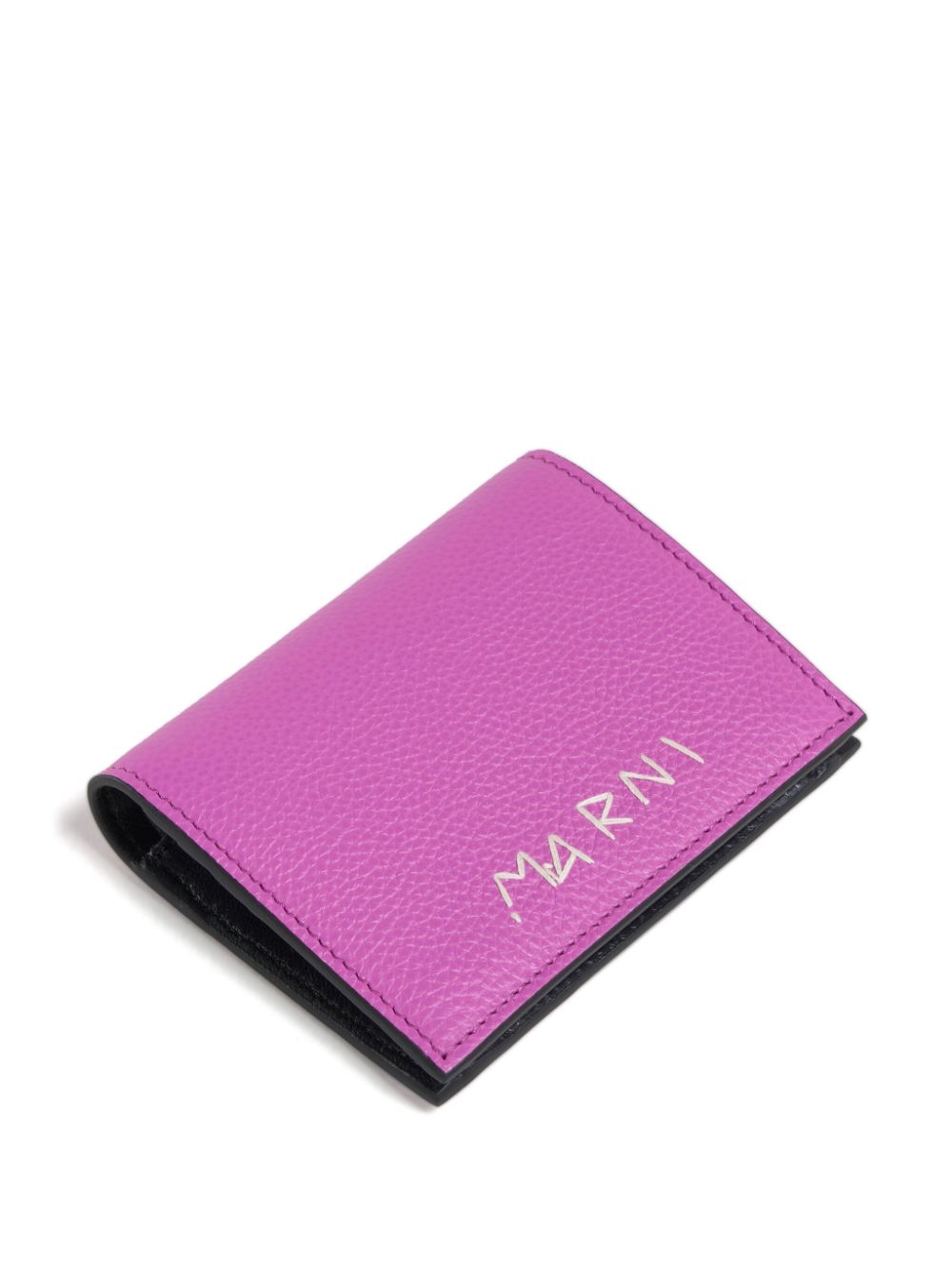 Shop Marni Logo-embroidered Billfold Wallet In Pink