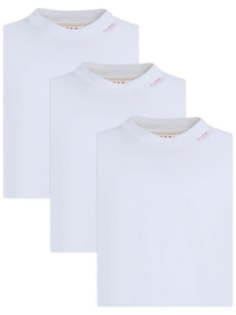Marni logo-embroidered cotton T-shirt (set of three) 