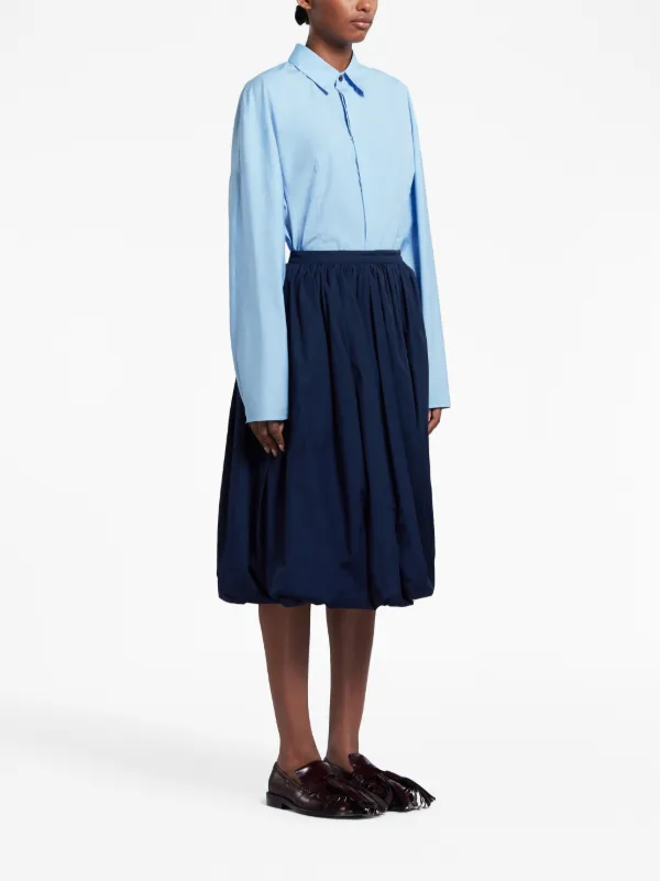 Marni puffball-hem Midi Skirt | Blue | FARFETCH