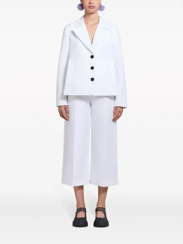 【関税込み】Marni ホワイト Poplin Baby シングルジャケット Marni シングルジャケット | ホワイト | FARFETCH JP