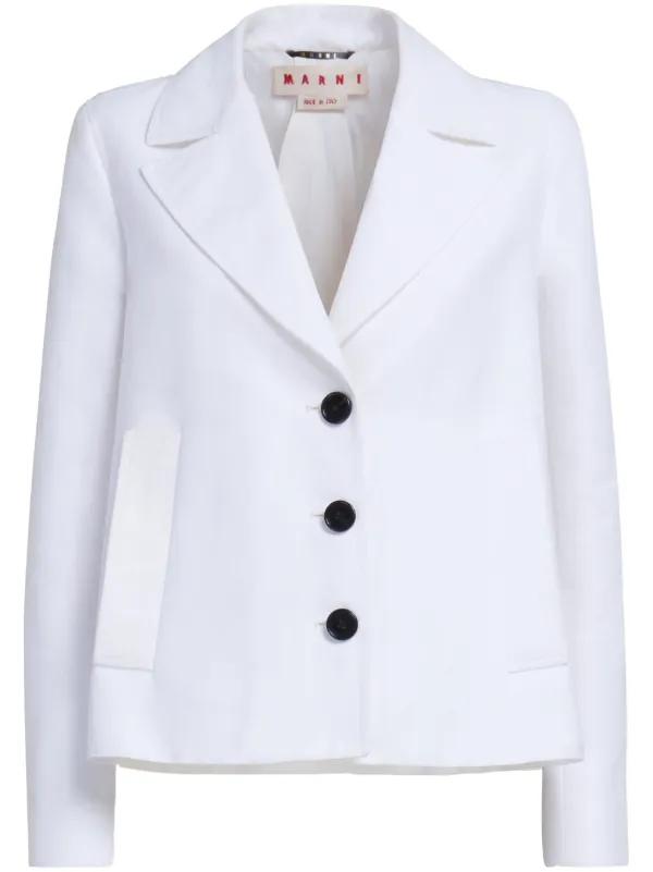 【関税込み】Marni ホワイト Poplin Baby シングルジャケット Marni シングルジャケット | ホワイト | FARFETCH JP