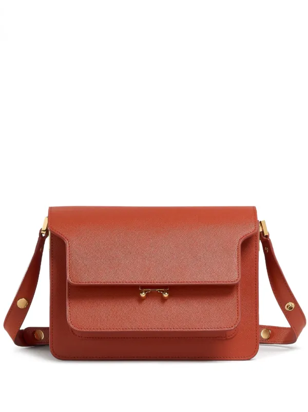 Marni トランク サフィアーノレザー ショルダーバッグ M | ブラウン 