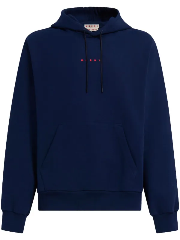 【MARNI】ロゴプリント オーガニックコットンフーディー ホワイト ミニ Marniプリント オーガニックコットン製フーディー