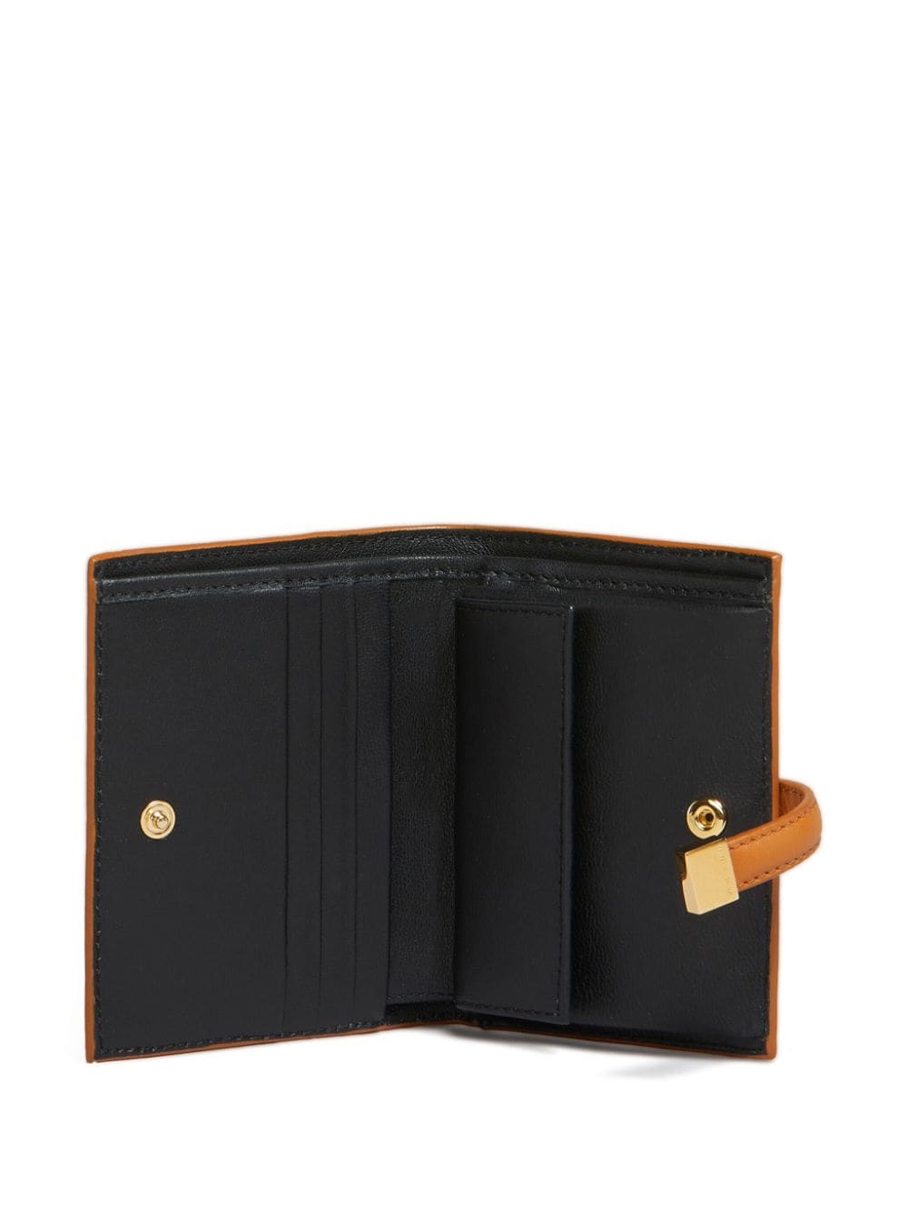 Shop Marni Prisma Bi-fold Leather Wallet In Orange