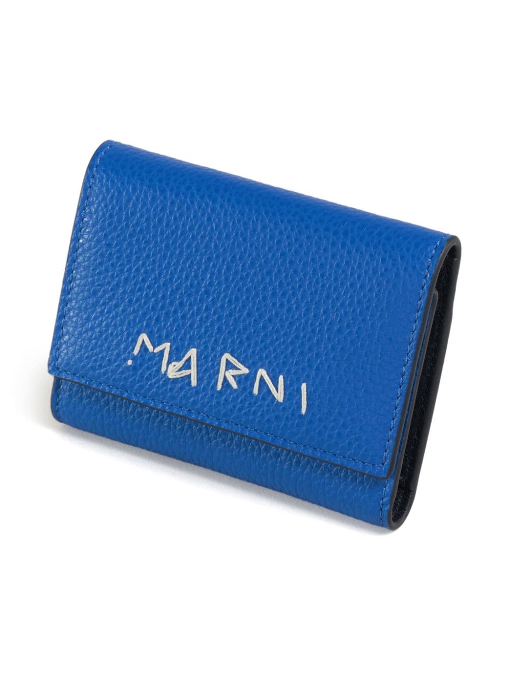 Shop Marni Logo-embroidered Key Holder In Blue