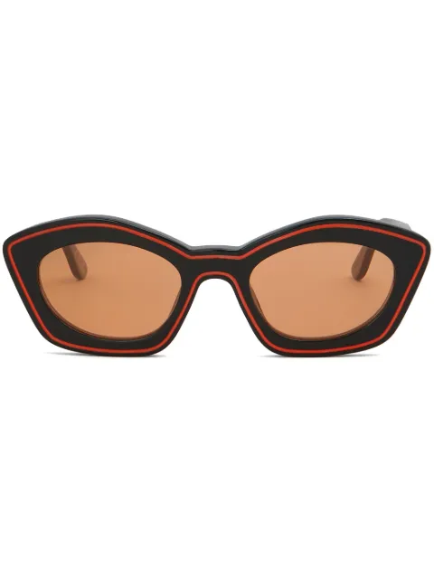 Marni logo-print oval-frame sunglasses 