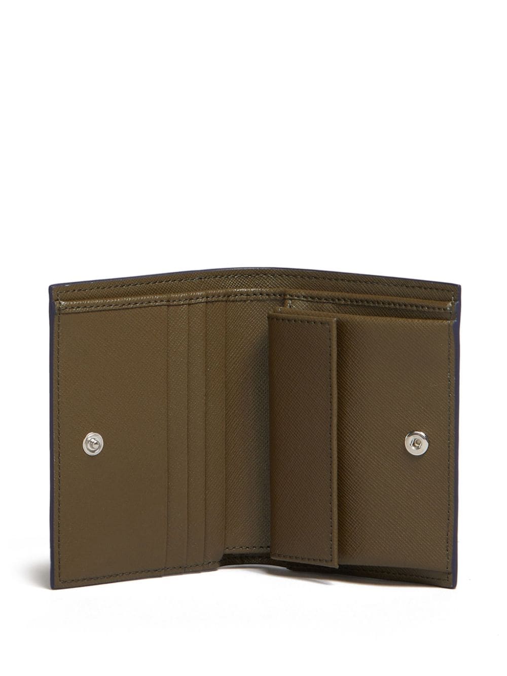 Shop Marni Two-tone Bi-fold Leather Wallet In Green