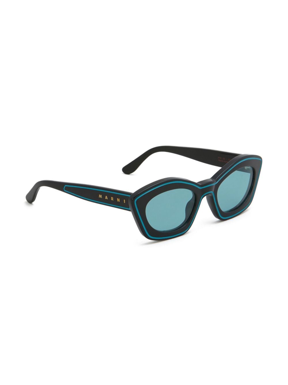 Shop Marni Logo-print Oval-frame Sunglasses In Black