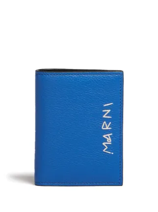 MARNI 二つ折り財布 ネイビーブルー ブルー サフィアーノレザー製二つ折りウォレット | Marni