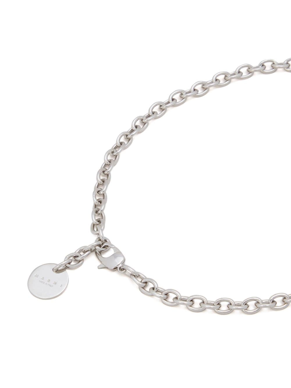 Shop Marni Charm-detail Chain-link Necklace In Silver