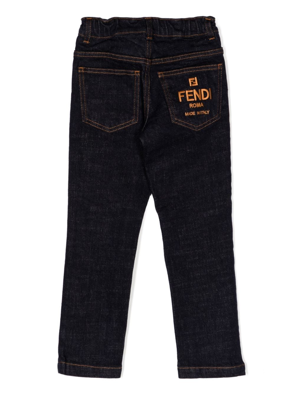 Fendi Kids Jeans met geborduurd logo Blauw