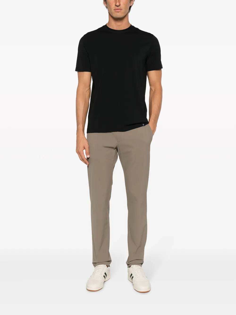 Boggi Milano T-shirt met ronde hals - Zwart