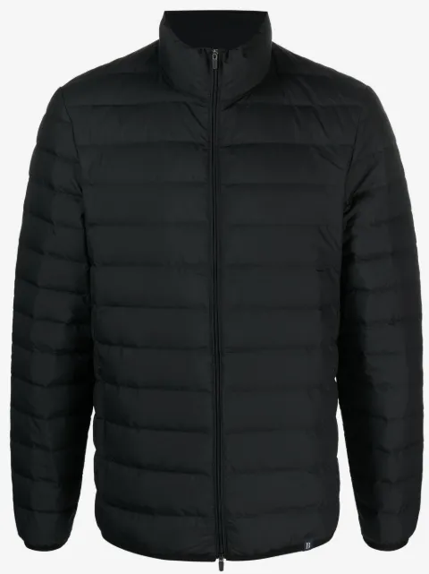 Boggi Milano logo-embroidered zip-up quilted jacket