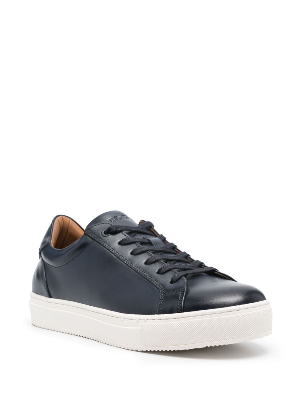 Shop Boggi Milano Panelled Leather Sneakers In Blue
