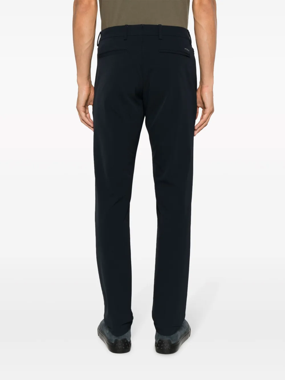 Shop Boggi Milano Mid-rise Straight-leg Trousers In Blue