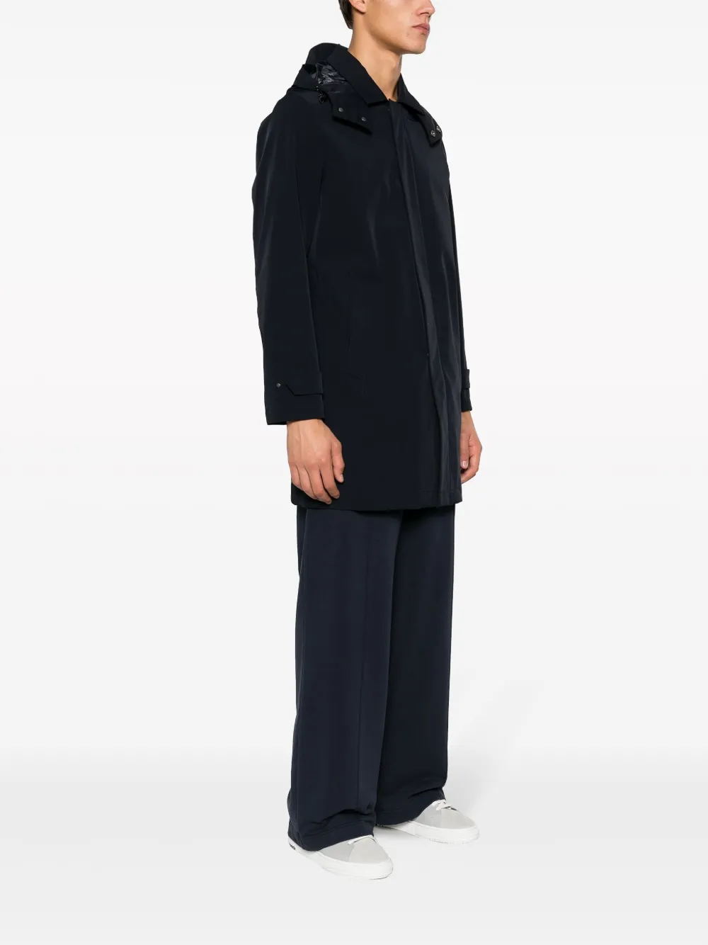  Boggi Milano Concealed-front Shirt Raincoat - Blue 