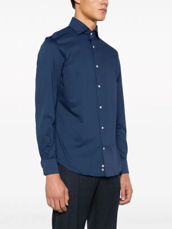 Boggi Milano long-sleeve Jersey Shirt | Blue | FARFETCH