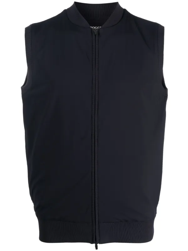 Boggi Milano zip-up stretch-jersey Gilet Blue FARFETCH LB