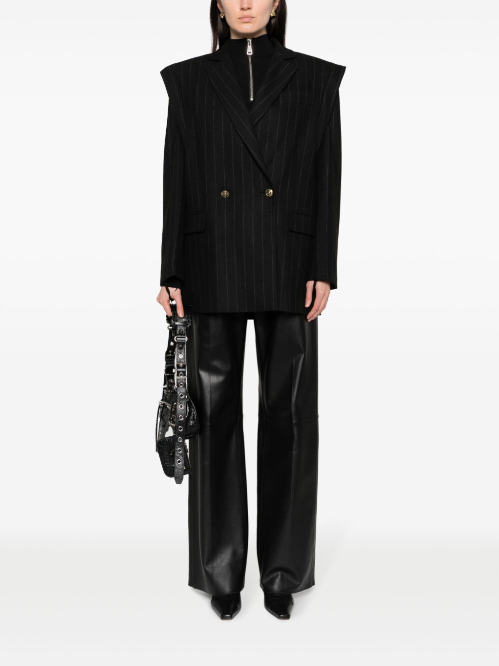 Versace Jeans Couture Blazer met krijtstreep - Zwart