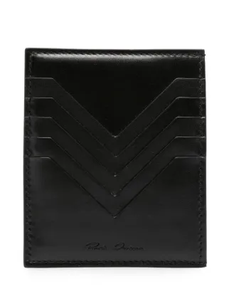 Rick Owens Square Leather Card Holder | Black | FARFETCH