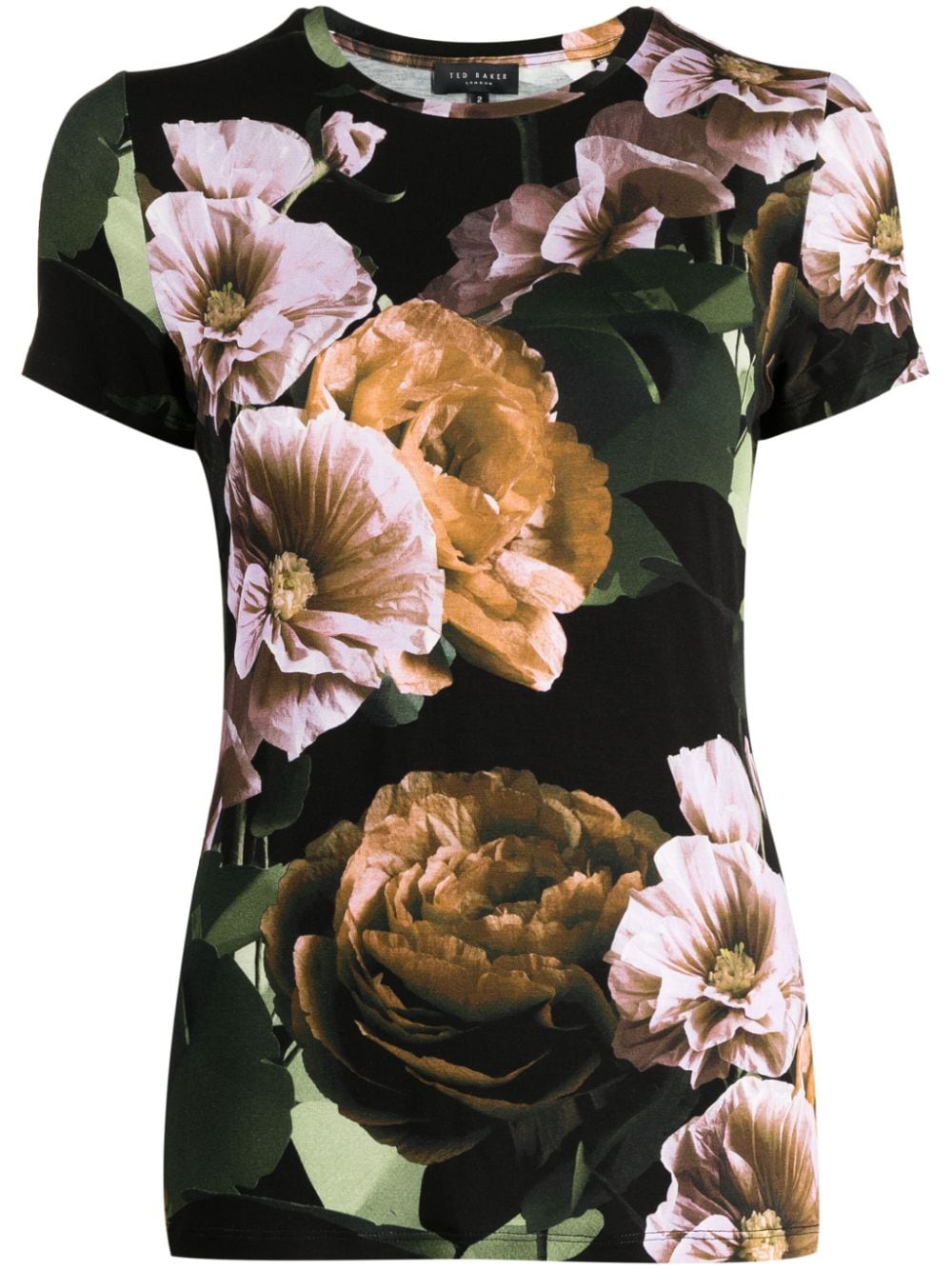 Ted Baker T-shirt met bloemenprint Zwart