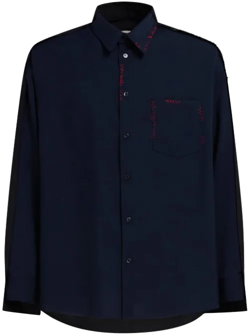 Pull en laine vierge à empiècements - Marni - Modalova