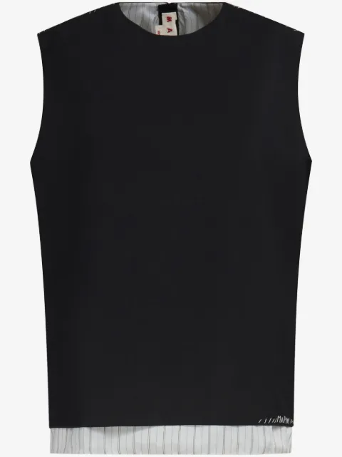 Marni stripe-detail layered blouse