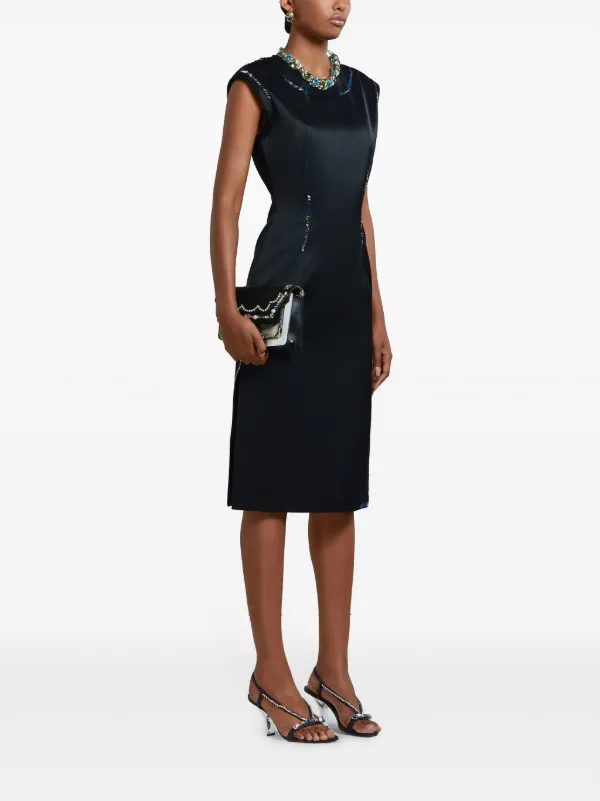 Marni bead embellished Satin Dress Farfetch