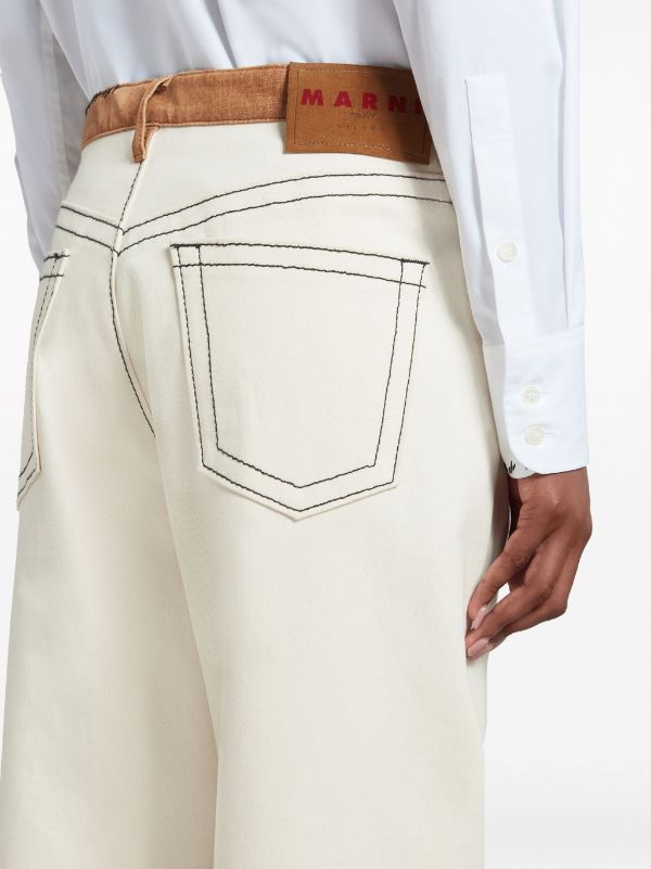 Marni contrast-stitch straight-leg Trousers - Farfetch