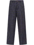 Marni check-pattern straight-leg trousers - Blue