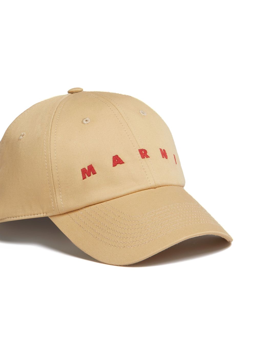Shop Marni Logo-embroidered Cotton Baseball Cap In Brown