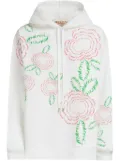 Marni rose-print cotton hoodie - White