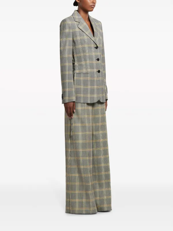 Marni チェック シングルジャケット | グレー | FARFETCH JP