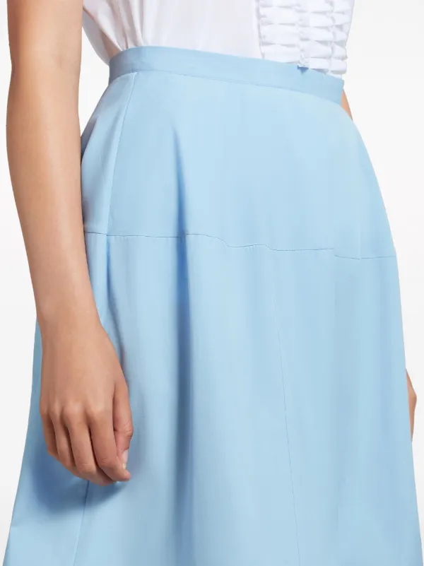 Marni micro pleated A line Midi Skirt Blue FARFETCH AU