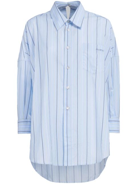 Marni long-length striped cotton shirt