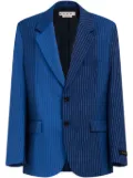 Marni two-tone pinstriped wool blazer - Blue