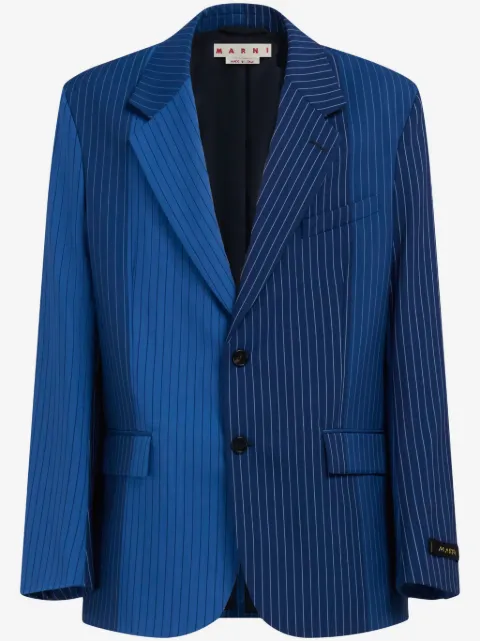 Marni two-tone pinstriped wool blazer
