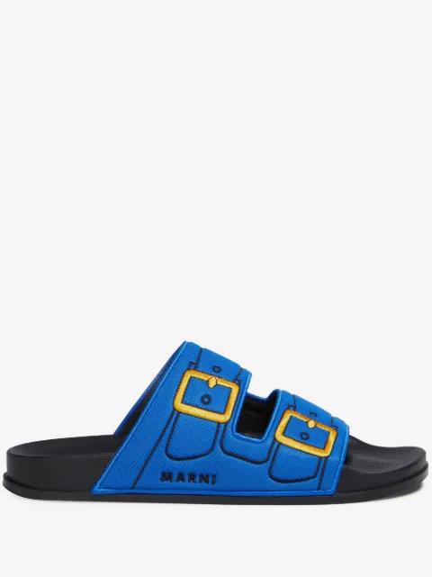 Marni embroidered slip-on slides